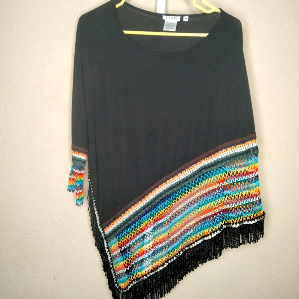 One sleeve pancho rainbow sz medium
